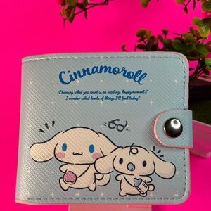 Blue Multicolor Cinnamoroll Wallet,Kawaii Accessories, Sanrio,Button Coin Holder